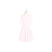 Blushing_pink Azazie Hattie - Boatneck Back Zip Chiffon And Lace Knee Length Dress - Cheap Gorgeous