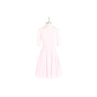 Blushing_pink Azazie Hattie - Boatneck Back Zip Chiffon And Lace Knee Length Dress - Cheap Gorgeous