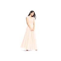 Pearl_pink Azazie Cheryl - V Neck Illusion Floor Length Chiffon And Lace Dress - Charming Bridesmaid