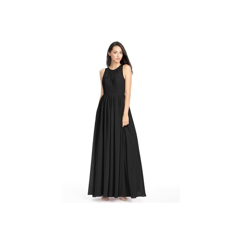 wedding, Black Azazie Jewel - Scoop Floor Length Illusion Chiffon Dress - Charming Bridesmaids Store