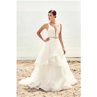 Mikaella Spring/Summer 2017 2112 V-Neck Organza Ball Gown Sleeveless with Sash Chapel Train Simple I