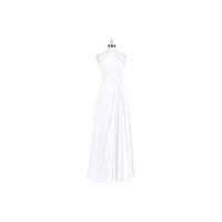 White Azazie Heather - Illusion Halter Floor Length Chiffon Dress - Charming Bridesmaids Store