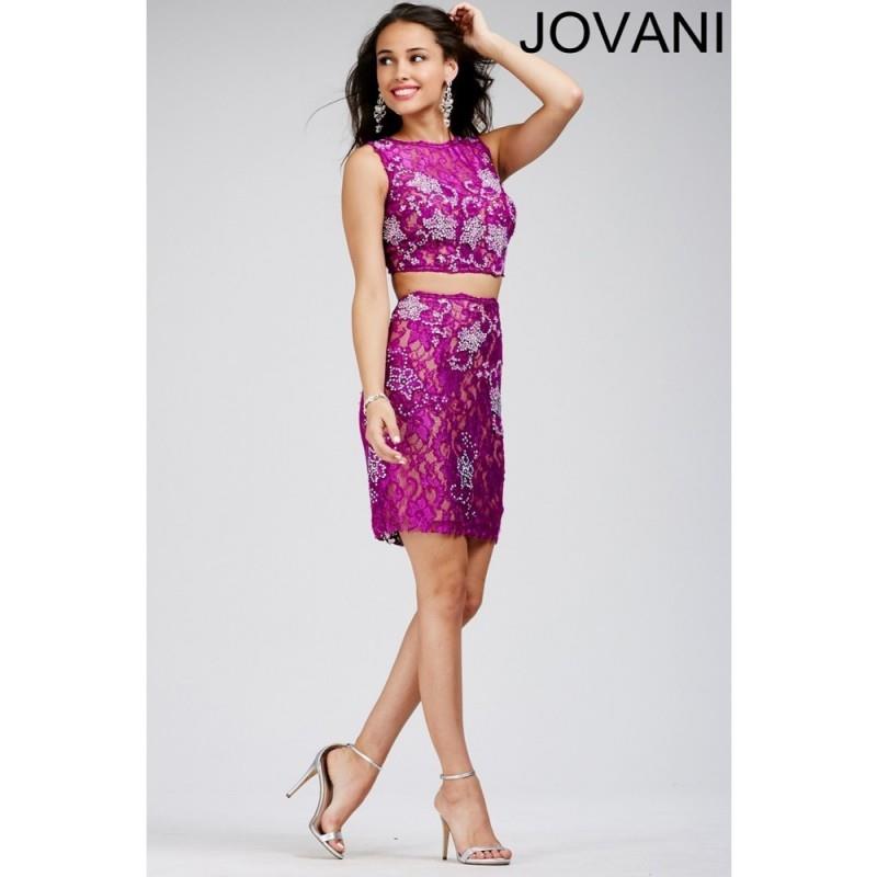 My Stuff, Jovani 25467 Dress Cutout Back Crop Top Two-Piece Lace - 2 PC Homecoming Jovani Dress - 20