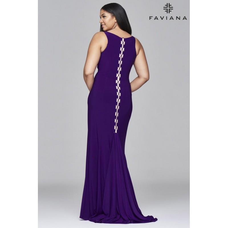 My Stuff, Faviana Plus Sizes 9416 Navy,Purple,Red Dress - The Unique Prom Store