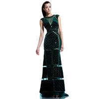 Johnathan Kayne 555 Illusion Velvet Gown - 2017 Spring Trends Dresses|Beaded Evening Dresses|Prom Dr