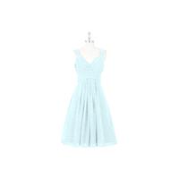 Mist Azazie Clara - V Neck Knee Length Back Zip Chiffon Dress - Cheap Gorgeous Bridesmaids Store
