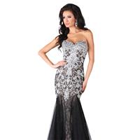 Black/Nude Beaded Mermaid Gown by Epic Formals - Color Your Classy Wardrobe
