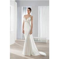 Style 637 by Ultra Sophisticates by Demetrios - Chapel Length Satin Cap sleeve V-neck Sheath Floor l