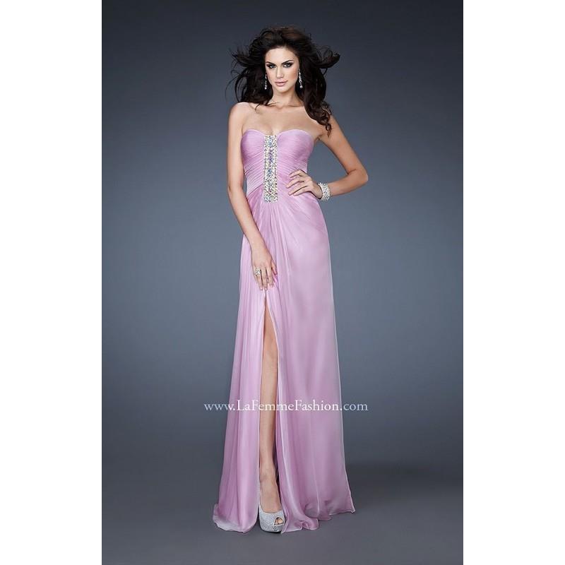 My Stuff, Aquamarine La Femme 18571 - Chiffon High Slit Dress - Customize Your Prom Dress