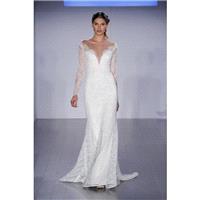 Style 8507 by Jim Hjelm - V-neck Lace Long sleeve Sheath Floor length Dress - 2018 Unique Wedding Sh