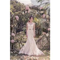 Snow by Annasul Y. 2017 sa3262b Tulle Chapel Train Open Back Ivory Mermaid Queen Anne Sleeveless App