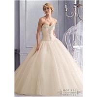 Mori Lee 2677 Strapless Drop Waist Ball Gown Wedding Dress - Crazy Sale Bridal Dresses|Special Weddi