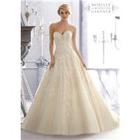 Mori Lee 2671 A-Line Sweetheart Neckline Beaded Bodice Lenice Lace - Strapless, Sweetheart Mori Lee