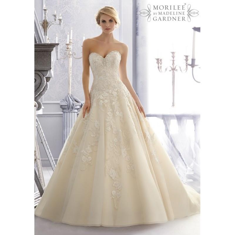 My Stuff, Mori Lee 2671 A-Line Sweetheart Neckline Beaded Bodice Lenice Lace - Strapless, Sweetheart