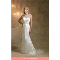 Mon Cheri - KI1307 - Silver Screen Kathy Ireland Floor Length High Neck Empire Short sleeve Long - F