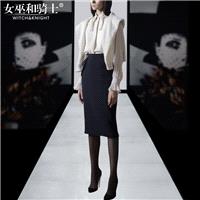 Spring 2017 new slim professional women's professional fashion shirt jacket packs hip skirt suit - B