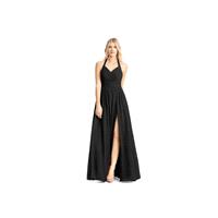 Black Azazie Veronica - Back Zip Chiffon Halter Floor Length Dress - Charming Bridesmaids Store