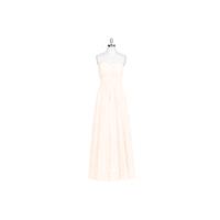 Pearl_pink Azazie Annie - Stretch Knit Mesh Back Zip Sweetheart Floor Length - Charming Bridesmaids