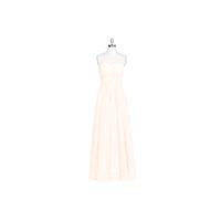 Pearl_pink Azazie Annie - Stretch Knit Mesh Back Zip Sweetheart Floor Length - Charming Bridesmaids