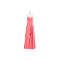 Watermelon Azazie Arabella - Sweetheart Floor Length Chiffon Back Zip Dress - Charming Bridesmaids S