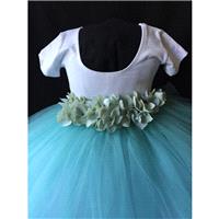 Aqua Flower Girl Dress - Hand-made Beautiful Dresses|Unique Design Clothing