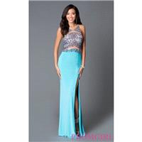 Sleeveless Aqua Blue Jersey Prom Dress from JVN by Jovani - Brand Prom Dresses|Beaded Evening Dresse