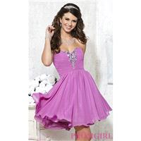 Short Strapless Lace Up Chiffon Dress by Damas - Brand Prom Dresses|Beaded Evening Dresses|Unique Dr