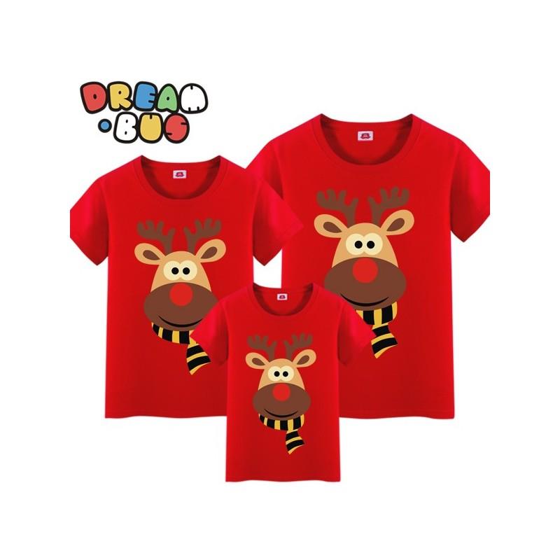 My Stuff, Christmas Cotton Deer Casual Short Sleeves T-shirt - Lafannie Fashion Shop