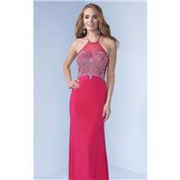 Fuchsia Beaded Open Back Gown by Splash by Landa Designs - Color Your Classy Wardrobe