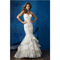 Style 9358 by Allure Bridals - Sweetheart Lace Floor length Mermaid Sleeveless Chapel Length Dress -