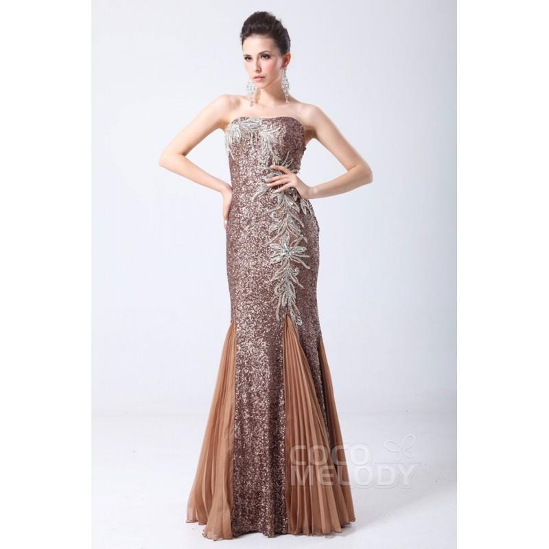 My Stuff, Romantic Trumpet-Mermaid Sweetheart Floor Length Sequin Evening Dress with Crystals and Se