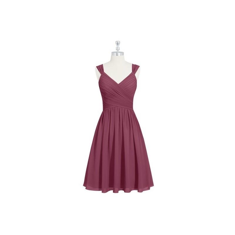 My Stuff, Mulberry Azazie Angie - V Neck Knee Length Chiffon Corset Dress - Cheap Gorgeous Bridesmai