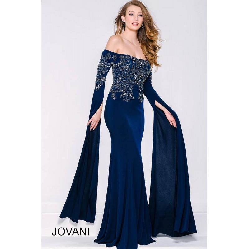 My Stuff, Jovani 39530 Long Dress - Long Prom Fitted Jovani Off the Shoulder Dress - 2017 New Weddin