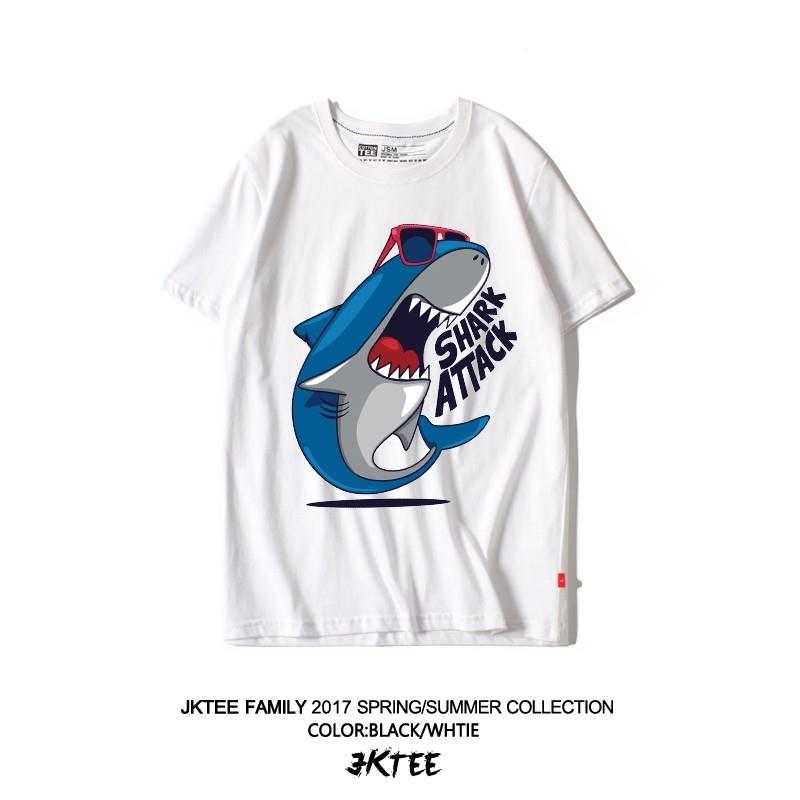 My Stuff, Must-have Oversized Student Style Printed 1/2 Sleeves Cotton Cartoon Fish Edgy Cute Short