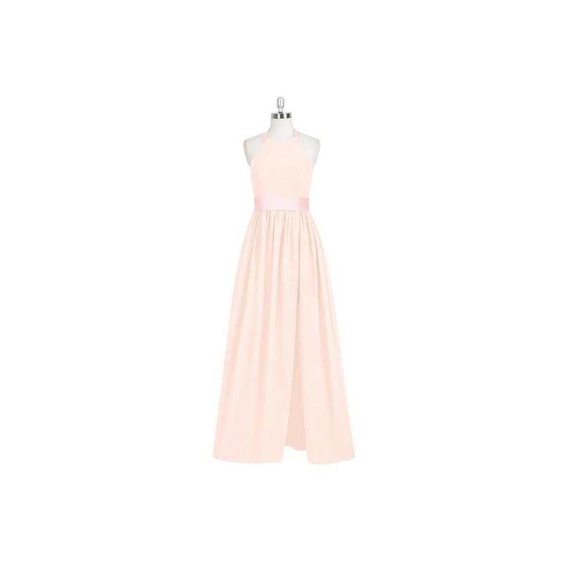My Stuff, Pearl_pink Azazie Aurora - Bow/Tie Back Chiffon And Charmeuse Floor Length Halter Dress -