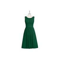 Dark_green Azazie Skyla - Knee Length Chiffon Scoop Illusion Dress - Cheap Gorgeous Bridesmaids Stor