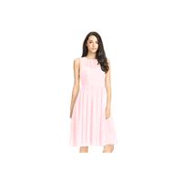 Blushing_pink Azazie Mckinley - Scoop Chiffon Knee Length Illusion Dress - Charming Bridesmaids Stor