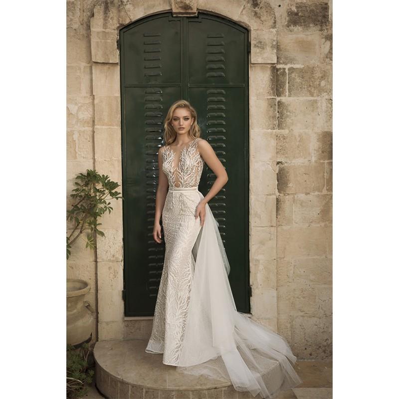 My Stuff, Dany Mizrachi Spring/Summer 2018 DM09/18 S/S Detachable Champagne Elegant Illusion Sheath