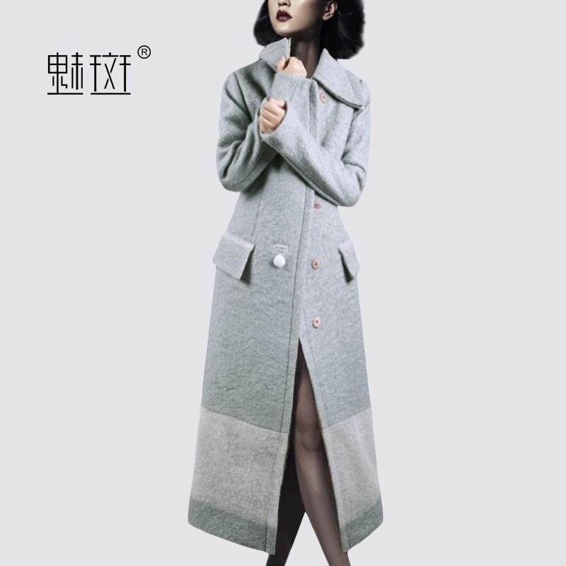 wedding, 2017 winter clothes New Women's Plus Size slim elegant splicing woolen coat and long sectio