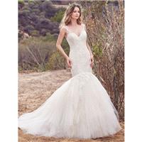 Maggie Sottero Fall/Winter 2017 Alta Embroidery Tulle Sleeveless Chapel Train Mermaid Sweet Ivory Br