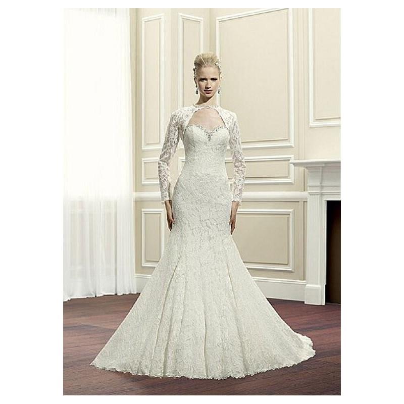 My Stuff, Elegant Tulle & Lace Jewel Neckline Natural Waistline Mermaid Wedding Dress With Detachabl