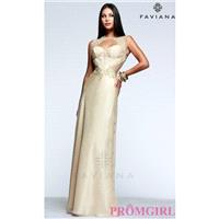 Long Open Back Chiffon Dress by Faviana - Brand Prom Dresses|Beaded Evening Dresses|Unique Dresses F