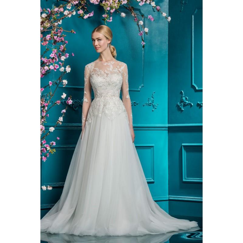 My Stuff, Ellis Bridal 2018 Style 19105 Ivory Sweet Chapel Train Aline Long Sleeves Illusion Tulle E