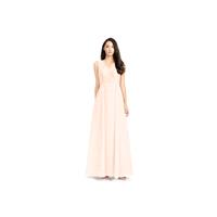 Pearl_pink Azazie Britney - Chiffon And Lace V Neck Floor Length Keyhole Dress - Charming Bridesmaid