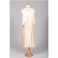 Mill Crest Vintage 1920 Champagne Slipper Satin Vintage Wedding Dress -  Designer Wedding Dresses|Co