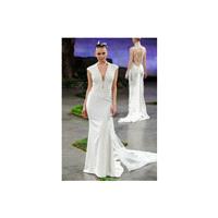 Ines di Santo Spring 2016 Wedding Dress 3 - White Ines di Santo Full Length Spring 2016 Sheath V-Nec