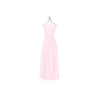 Candy_pink Azazie Nina - Scoop Floor Length Chiffon Illusion Dress - Simple Bridesmaid Dresses & Eas