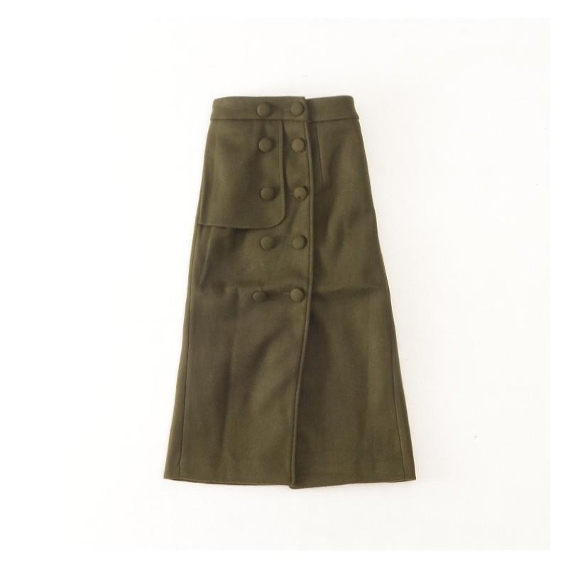 My Stuff, Vogue Slimming Wool One Color Trendy Fall Mid-length Skirt Skirt - Discount Fashion in bee