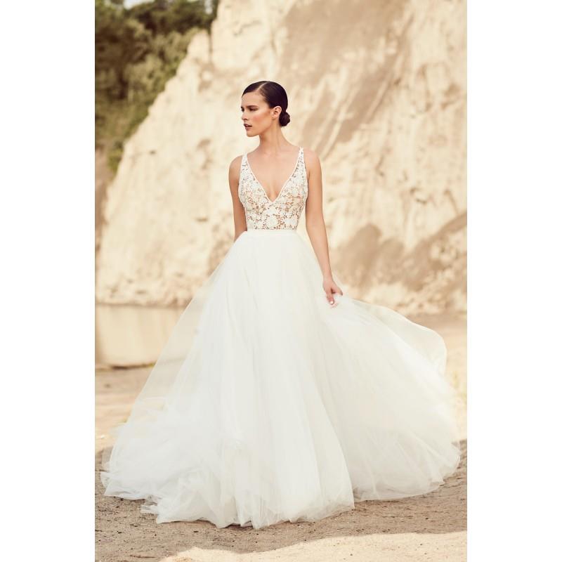 wedding, Mikaella Spring/Summer 2017 2106 Ball Gown V-Neck Appliques Tulle Sleeveless Sweet Ivory Ch