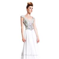 Beaded Straps by Johnathan Kayne by Joshua Mckinley 405 - Bonny Evening Dresses Online